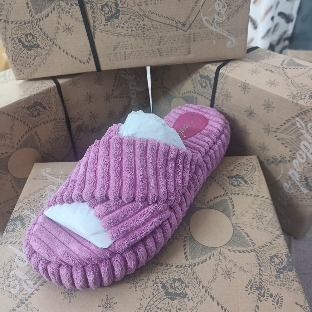 Courdroy Criss-cross Flip Flop - Picture 1 of 6